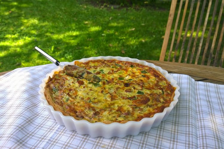 Заливной пирог с курицей, сыром и грибами на кефире, пошаговый рецепт с фото на ккал