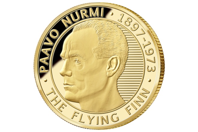 Золотая монета с изображением Пааво Нурми