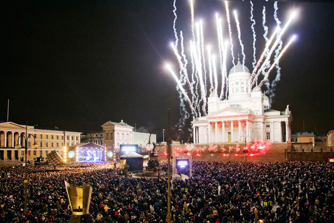 Новый год в Хельсинки на Сенатской площади