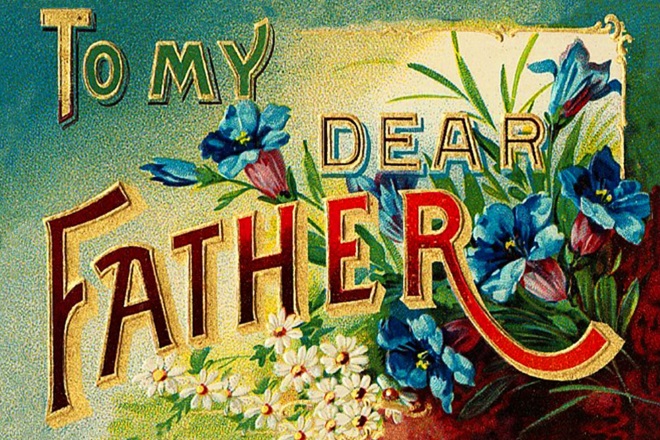 Старинная американская открытка на День отца