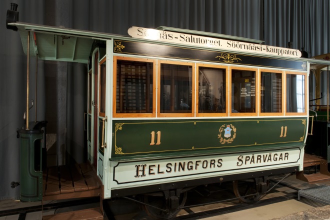 Один из экспонатов Трамвайного музея Хельсинки