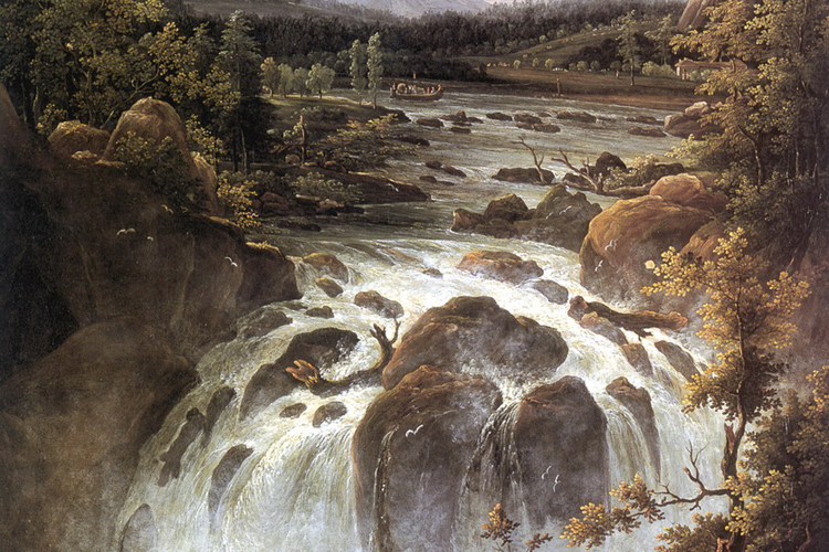 Фрагмент картины Ф.М. Матвеева "Водопад Иматра в Финляндии"